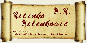 Milinko Milenković vizit kartica